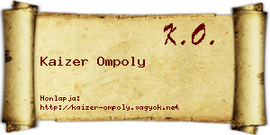 Kaizer Ompoly névjegykártya